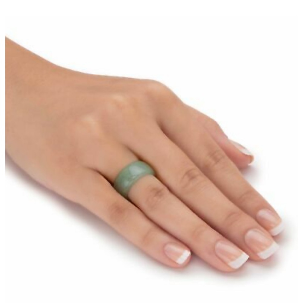PURE GREEN JADE THICK RING - Picture 5 of 6